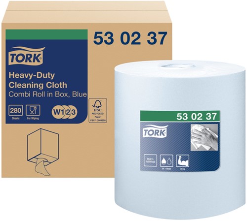 Reinigingsdoek Tork W1 W2 W3 Premium blauw 280 Vel