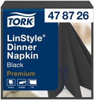 Dinerservet Tork Linstyle Premium zwart 478726 50 Vel