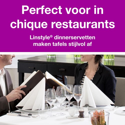 Dinerservet Tork Linstyle Premium wit 478145 50 Vel-2
