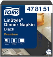 Dinerservet Tork Linstyle Premium zwart 478151 50 Vel
