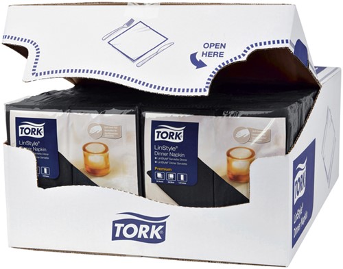 Dinerservet Tork Linstyle Premium zwart 478151 50 Stuk-2