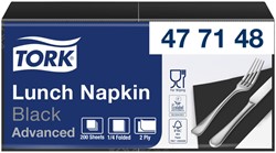 Lunchservet Tork Advanced vierdevouw zwart 200 Vel