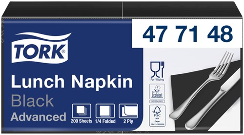 Dinerservet Tork Linstyle Premium zwart 478726 50 Vel-1