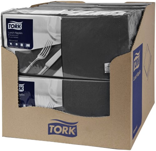 Lunchservet Tork Advanced vierdevouw zwart 200 Stuk-3
