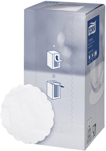 Onderzetter Tork Advanced 8laags 90mm 250 vel wit 250 Stuk