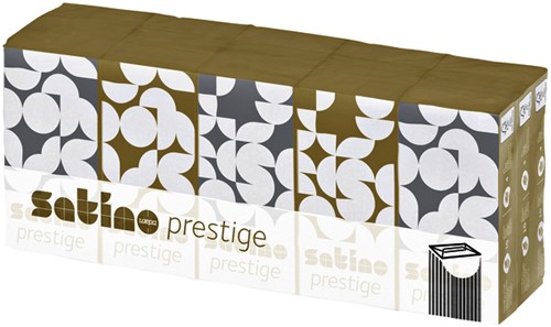 Zakdoek Satino Prestige 4laags 15x10 vel wit 15 pak