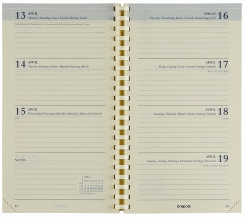Agendavulling 2026 Brepols Interplan 7d/2p spiraal 1 Stuk
