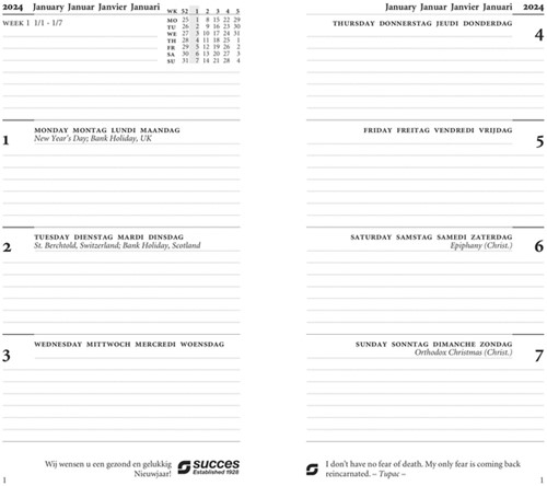 Calendarium 2027 Succes Standard 7dagen/2pagina's 1 Stuk-2