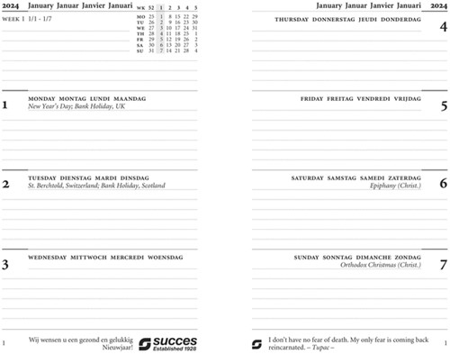 Calendarium 2026 Succes Senior 7 dagen/2pagina's 1 Stuk-2