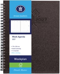 Agenda 2027 Ryam Weekplan Wire-o 7d/2p zwart 1 Stuk