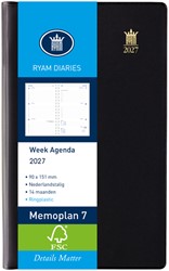 Agenda 2027 Ryam Memoplan 7 Suprema 7d/2p zwart 1 Stuk
