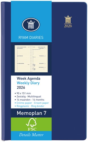 Agenda 2026 Ryam Memoplan 7 Suprema 7d/2p ass 1 Stuk