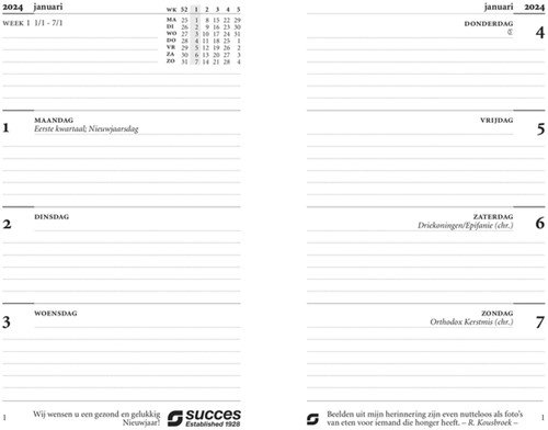 Agendavulling 2026 Succes Senior 7dagen/2pagina's 1 Stuk-2