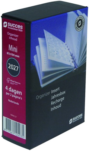 Agendavulling 2027 Succes Mini 4dagen/2pagina's 1 Stuk