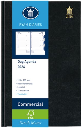Agenda 2026 Ryam Commercial Mundior 1d/1p zwart 1 Stuk