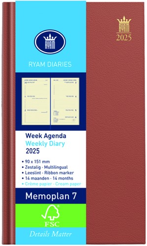Agenda 2025 Ryam Memoplan 7 Nappa 7d/2p ass 1 Stuk