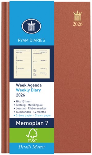 Agenda 2026 Ryam Memoplan 7 Nappa 7d/2p ass 1 Stuk