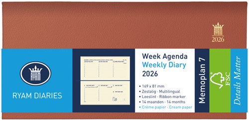 Agenda 2026 Ryam Memoplan 7 Nappa 7d/2p ass 1 Stuk