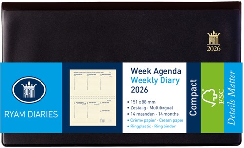 Agenda 2026 Ryam Compact Suprema 7d/2p zwart 1 Stuk