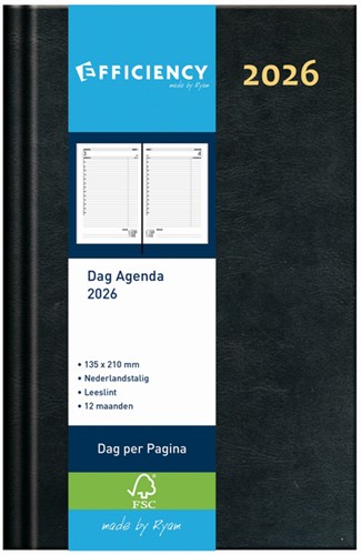 Agenda 2026 Ryam Efficiency Baladek 1d/1p zwart 1 Stuk