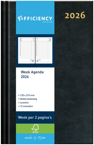 Agenda 2026 Ryam Efficiency Baladek 7d/2p zwart 1 Stuk