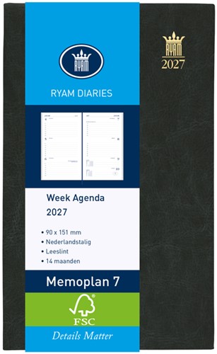 Agenda 2027 Ryam Memoplan 7 Mundior 7d/2p zwart 1 Stuk