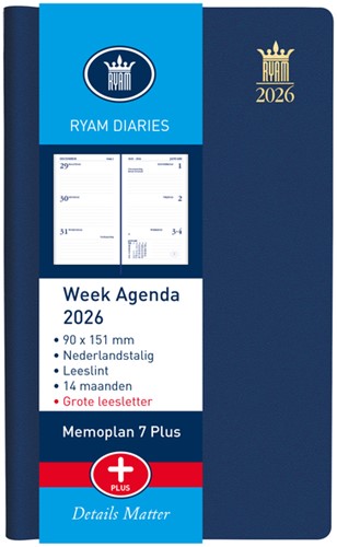 Agenda 2026 Ryam memoplan 7 plus Mundior 7d /2p zw 1 Stuk