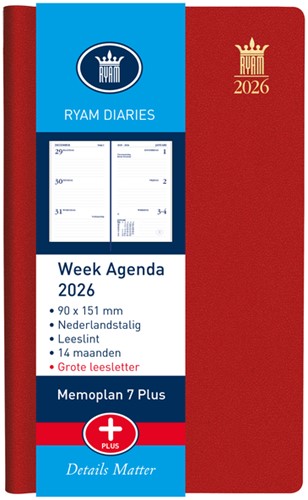 Agenda 2026 Ryam memoplan 7 plus Mundior 7d /2p zw 1 Stuk-2
