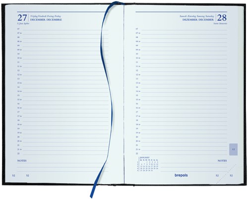 Agenda 2027 Brepols Saturnus Luxe 1d/1p blauw 1 Stuk-2