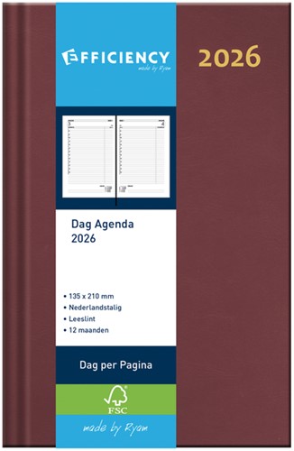 Agenda 2026 Ryam Efficiency Baladek 1d/1p bordeaux 1 Stuk