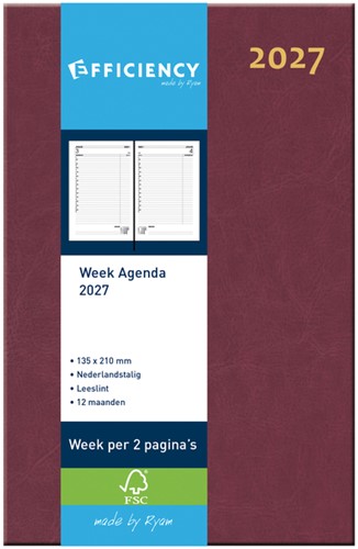 Agenda 2027 Ryam Efficiency Baladek 7d/2p bordeaux 1 Stuk
