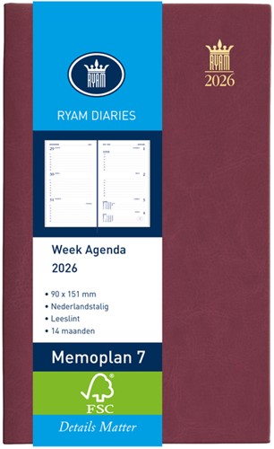 Agenda 2026 Ryam Memoplan 7 Suprema 7d/2p boredaux 1 Stuk