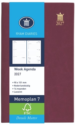 Agenda 2027 Ryam Memoplan 7 Suprema 7d/2p boredaux 1 Stuk