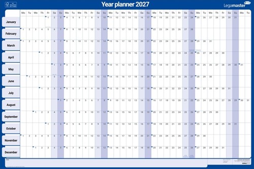 Jaarplanner 2027 Legamaster 90x60 horizon gelam 1 Stuk