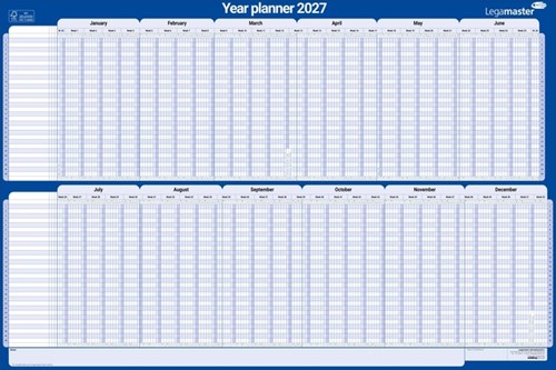 Projectplanner 2027 LM 90x60cm hor gelamineerd 1 Stuk