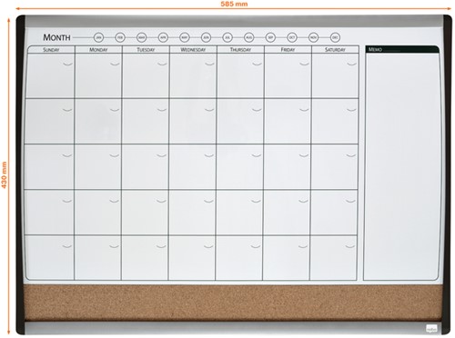 Whiteboard Nobo planner prikbord 585x430mm 1 Stuk-2