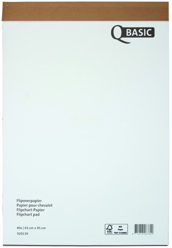 Flipoverpapier Qbasic 65x95cm blanco ruit 1 Stuk