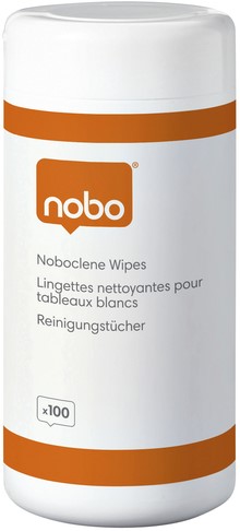 Whiteboard reinigingsdoekjes Nobo pot met 100 st 100 Stuk