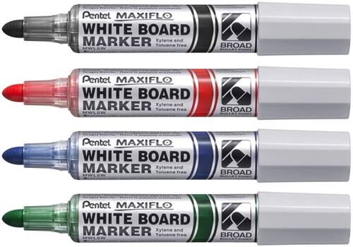 Whiteboardmarker Pentel MWL5M 3mm rood 1 Stuk-3