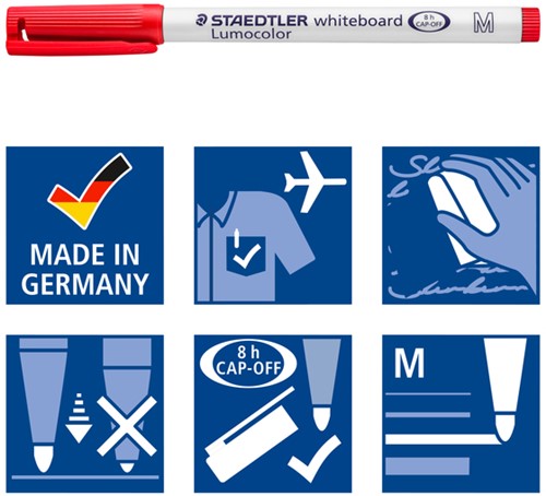 Whiteboardmarker Staedtler 301 rond 1mm ass 4 Stuk-1