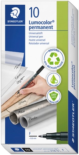 Viltstift Staedtler OHP Lumo F 318 perm zwart 1 Stuk