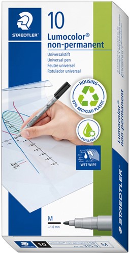 Viltstift Staedtler OHP Lumo M 315 non perm zwart 1 Stuk