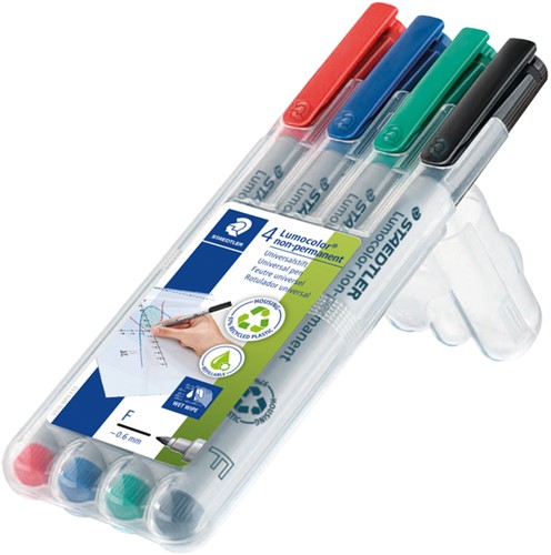 Viltstift Staedtler OHP Lumo F 316 non perm wp4 4 Stuk-2