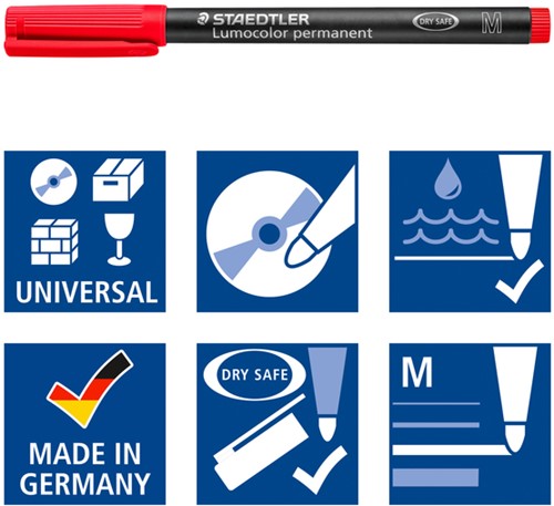Viltstift Staedtler OHP Lumo M 317 perm wp4 4 Stuk-3