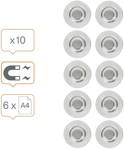 Glasbordmagneet Nobo extra sterk 32mm 10 Stuk-3
