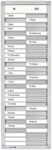 Aan afwezigheidsbord Legamaster 770x260mm 30 namen 1 Stuk