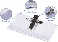 Badge Europel met clip+speld 75x40mm 24st 1 Stuk-2