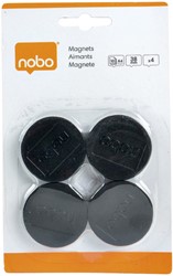 Magneet Nobo 38mm zwart 4 stuks 4 Stuk