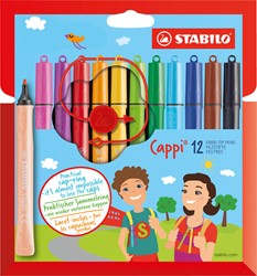 Viltstift STABILO Cappi 168/12 M 12st assorti 12 Stuk