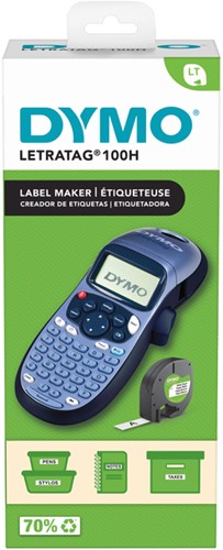 Labelprinter Dymo LetraTag 100H abc 12mm blauw 1 Stuk